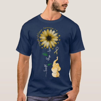 T-shirt Faith Hope Love Enfance Cancer Awareness Gold Ri