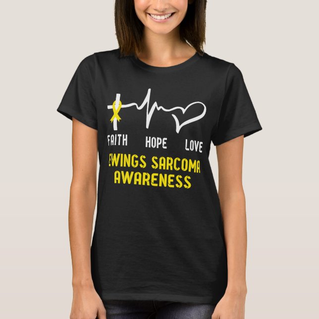 T-shirt Faith Hope Love Ewings Sarcoma Awareness (Devant)