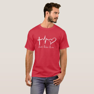 T-shirt Faith Hope Love Heartbeat Spirit Religion