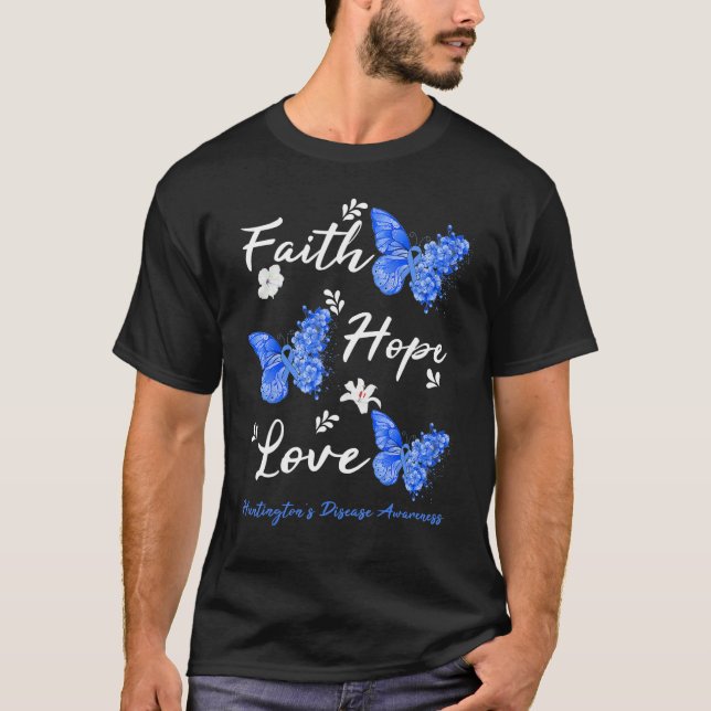 T-shirt Faith Hope Love Huntington s Disease Awareness But (Devant)