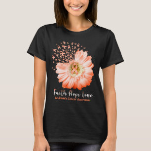 T-shirt Faith Hope Love Leukemia Sensibilisation Orange Ru