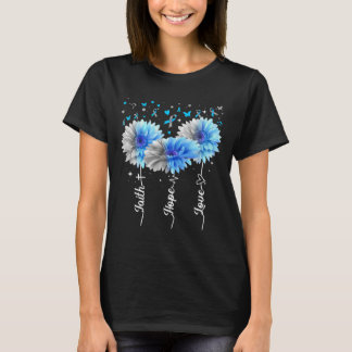 T-shirt Faith Hope Love mignon Daisy Diabetes Sensibilisat