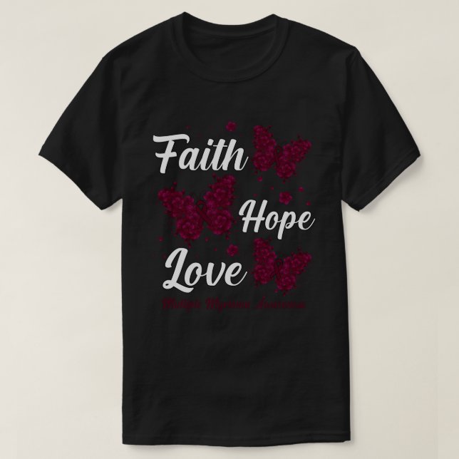 T-shirt Faith Hope Love Myeloma Multiple Myeloma Awareness (Design devant)