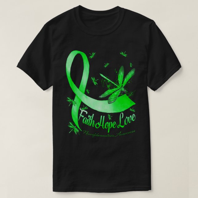 T-shirt Faith Hope Love Neurofibromatse Sensibilisation Dr (Design devant)