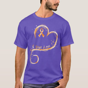 T-shirt Faith Hope Love Orange Ruban Leukemia Sensibilisat