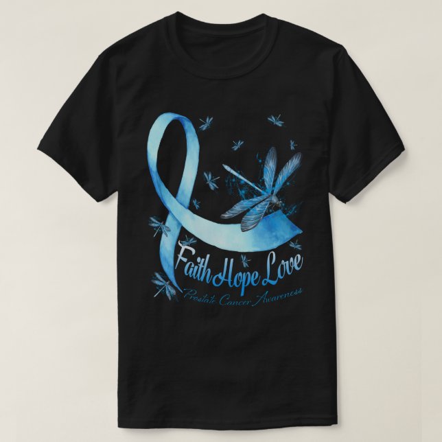 T-shirt Faith Hope Love Prostate Cancer Awareness Dragonfa (Design devant)
