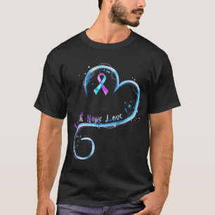 T-shirt Faith Hope Love Ribbon pourpre Rhumatoïde Arthrite