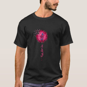 T-shirt Faith Hope Love Rose Daisy Flower Cancer du sein A