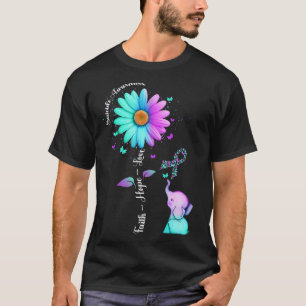 T-shirt Faith Hope Love Sunflower Elephant Suicide Award