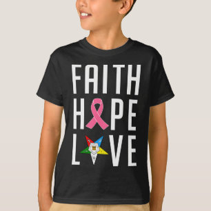 T-shirt Faith Hope Love The Eastern Star Cancer du sein Aw
