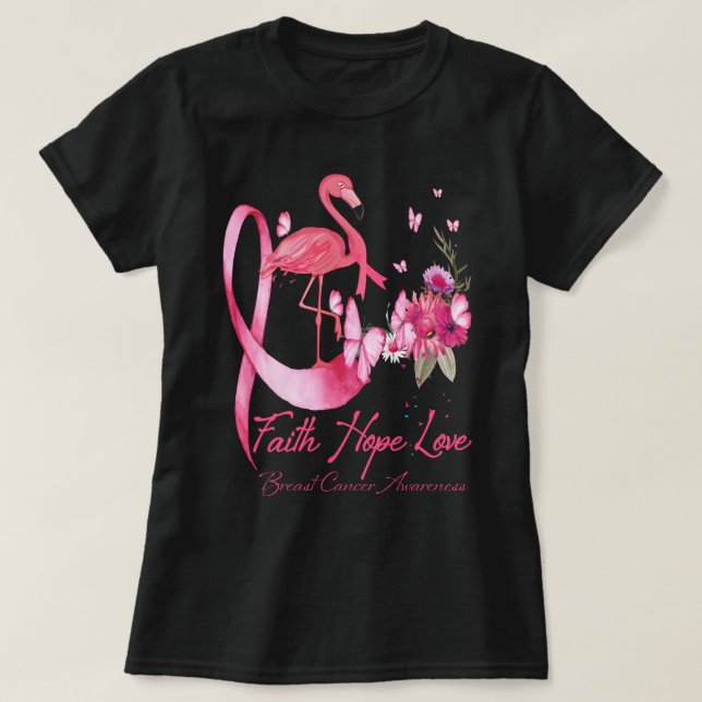 T-shirt Faith Hummingbird ruban de sensibilisation au canc (Design devant)