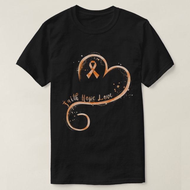 T-shirt Faith Love Hope Courage Aml Leukemia Sensibilisati (Design devant)