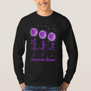 T-shirt Faith Love Hope Leiomyosarcoma Awareness Purple Da