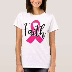 T-shirt Faith Sensibilisation au cancer du sein Pink Ribbo