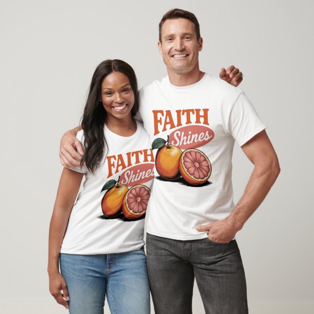 T-shirt Faith Shines Orange Grapefruit Retro Christian Tee (Unisexe)