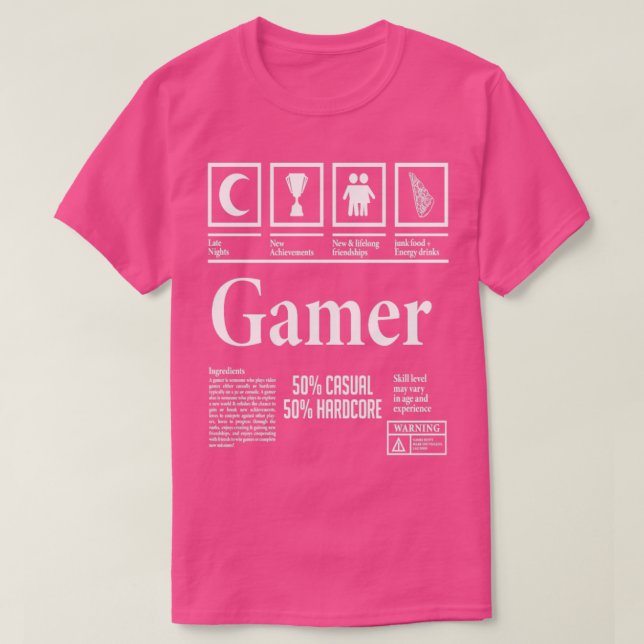 T-shirt Faits amusants sur les jeux de joueurs (Design devant)