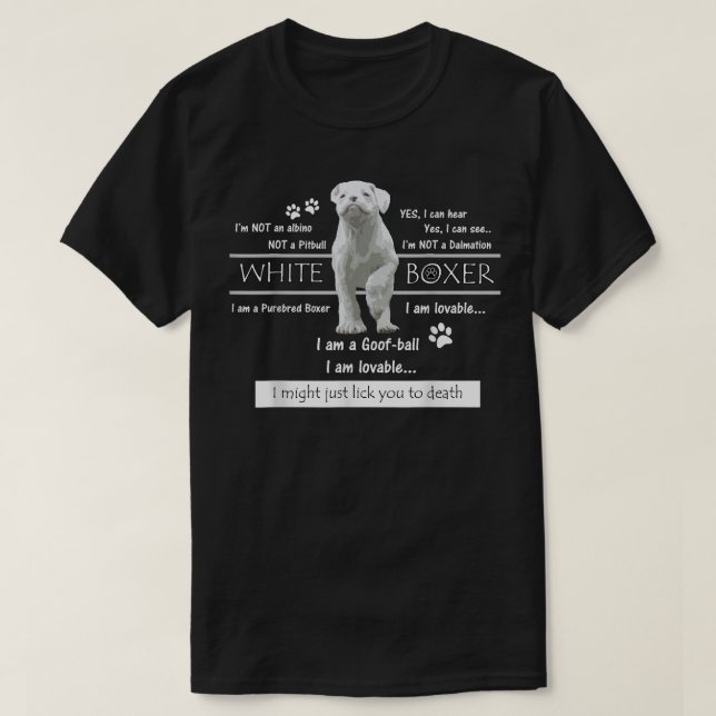 T-shirt Faits de la boîte blanche (Design devant)