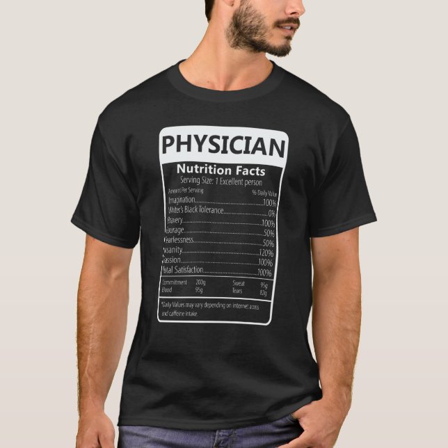 T-shirt Faits de nutrition de médecin graphique sarcastiqu (Devant)