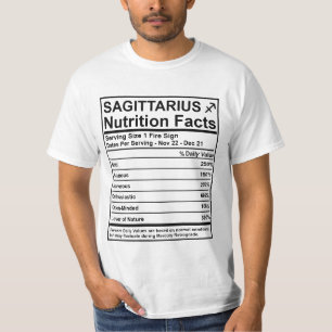 T-shirt Faits de nutrition de Sagittaire -