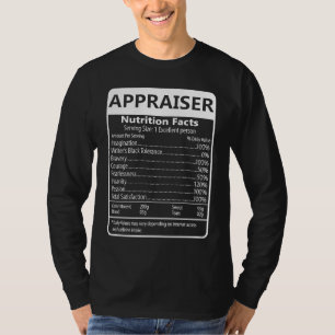 T-shirt Faits de nutrition d'évaluateur Graphique sarcasti
