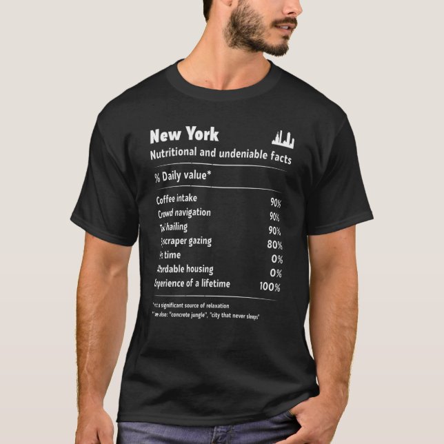 T-shirt Faits indéniables de New York City Definition (Devant)