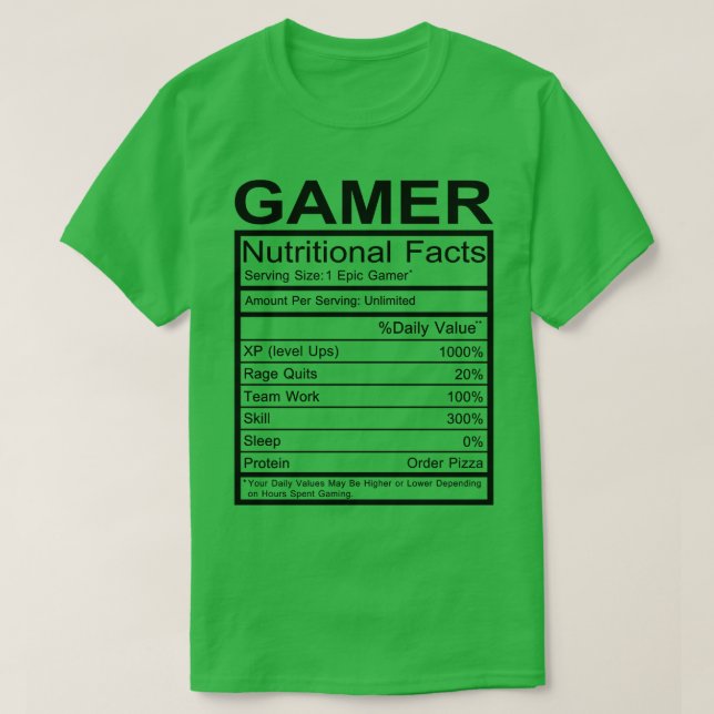 T-shirt Faits nutritionnels (Design devant)