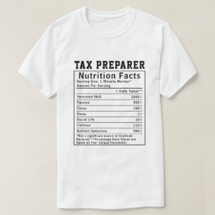 T-shirt Faits Nutritionnels Amusants pour Préparateur de D