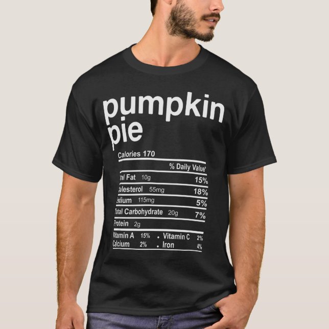 T-shirt Faits nutritionnels de la citrouille E drôle de Th (Devant)