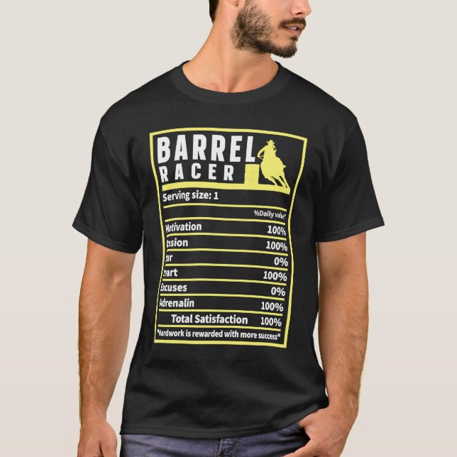 T-shirt Faits Nutritionnels de la Course de Barils Rodeo C (Devant)