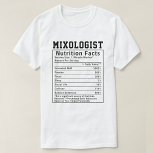 T-shirt Faits Nutritionnels de Mixologue Drôle Amateur de