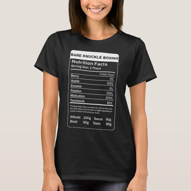 T-shirt Faits nutritionnels de Re Knuckle Boxing  (Devant)