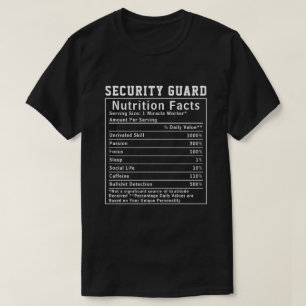 T-shirt Faits Nutritionnels de Sécurité Amusants Protectio