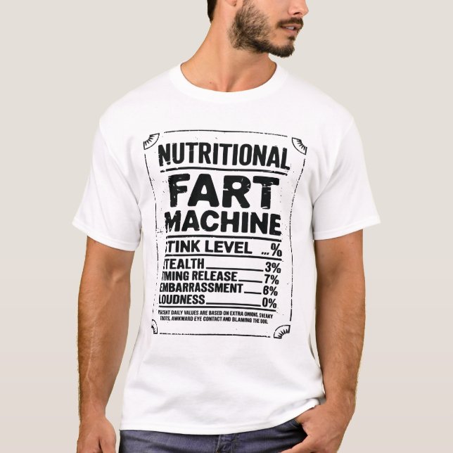 T-shirt Faits Nutritionnels Machine à Pets Blagues de Papa (Devant)