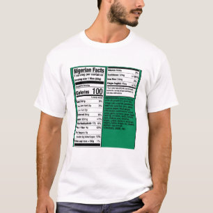 T-shirt Faits sur les hommes nigérians - Nutrition