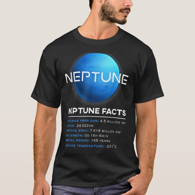 T-shirt Faits sur Neptune - Astronomie spatiale des planèt (Devant)