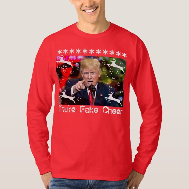 T-shirt Fake Cheval, Donald Trump Chemise de Noël laid (Devant)