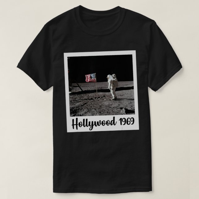 T-shirt Fake Moon Landing Hollywood LA Conspiration est am (Design devant)