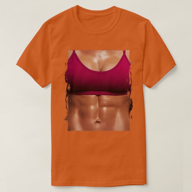 T-shirt Fake Muscle Femme Fitness Corps Femme (Design devant)