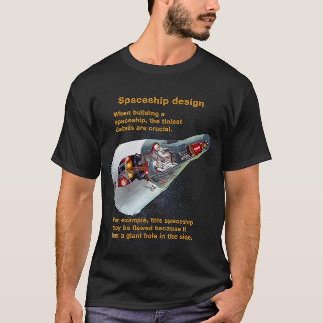 T-shirt Fake Science - Design de vaisseau spatial (Devant)