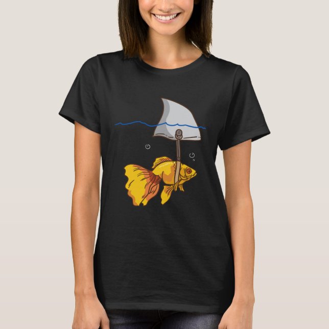 T-shirt Fake Shark Goldfish Fish (Devant)