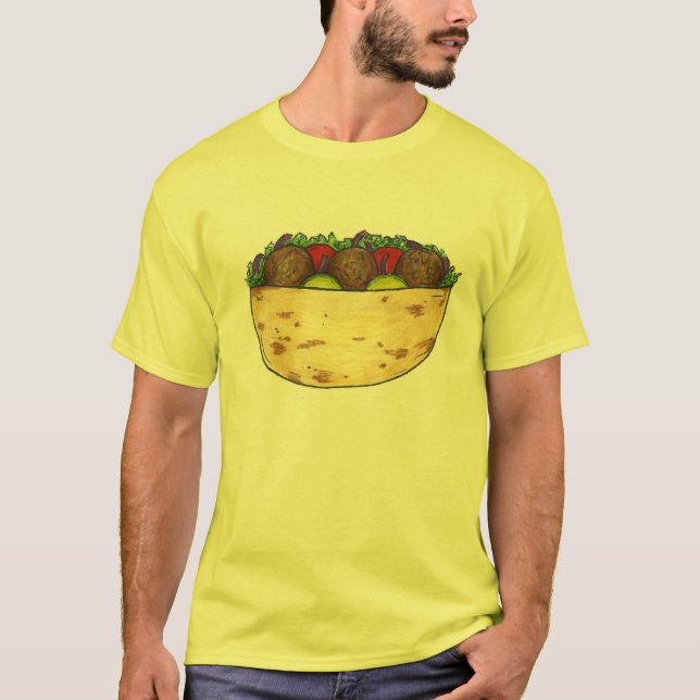 T-shirt Falafel farci Pita cuisine méditerranéenne (Devant)