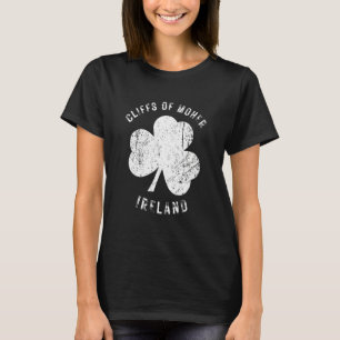 T-shirt Falaises de Moher Irlande Trèfle Vintage en détres