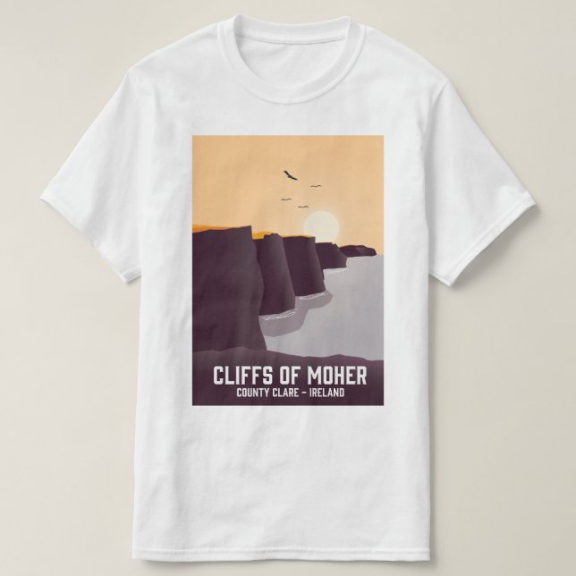 T-shirt Falaises du comté de Moher Clare, Irlande. (Design devant)