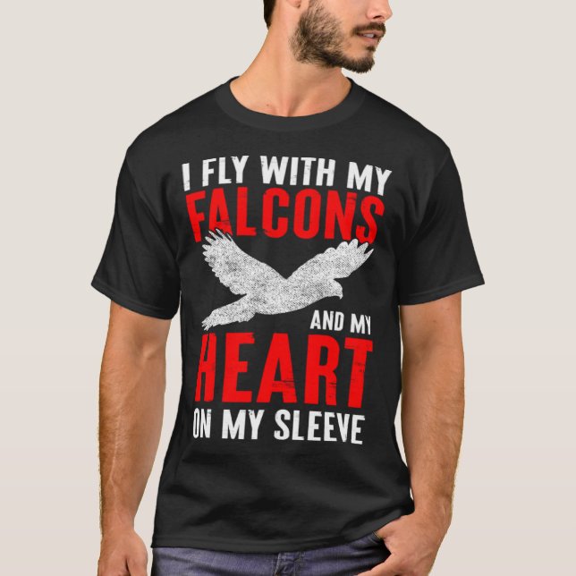 T-shirt Falconer Dad Falconry Heart on My Sleeve  1 (Devant)