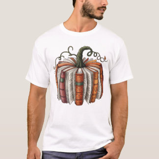 T-shirt Fall Book Pumpkin, Cozy Autumn Reading