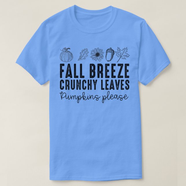 T-shirt Fall Breeze Crunchy Feuille Citrouilles S'il vous  (Design devant)