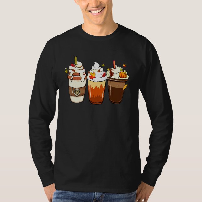 T-shirt Fall Coffee Drink Orange Pumpkin Thanksgiving Coff (Devant)
