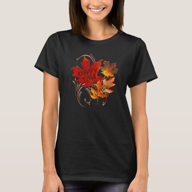 T-shirt Fall  Happy Fall Y'all Cute Autumn Thanksgiving (Devant)
