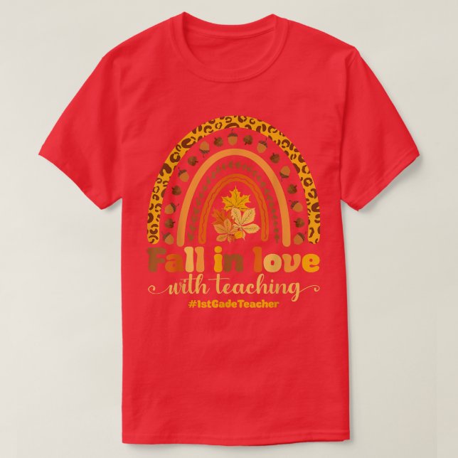 T-shirt Fall In Love Enseignant 1ère année Enseignant Auto (Design devant)