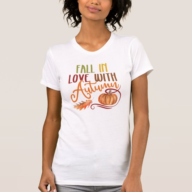 T-shirt Fall In Love Tee, Cosy Automne Seasons Perfect Cad (Devant)